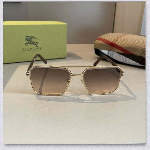 Burberry Gold Aviator Sunglasses main image 8